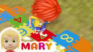 Hopscotch With Numbers  Marys Nursery Rhymes [upl. by Buzzell]