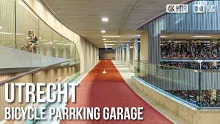 Worlds Largest Bicycle Parking Garage Utrecht  🇳🇱 Netherlands 4K HDR Cycling Tour [upl. by Ecenahs864]