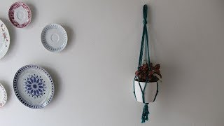 Plantenhanger maken met macramé basisbeginner [upl. by Wichern133]