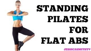 Standing Pilates for Flat Abs 12Minute Bodyweight Only Workout [upl. by Novrej]