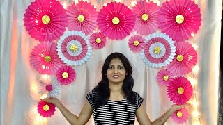 VERY EASY PAPER FAN BIRTHDAY DECORATION  EASY BIRTHDAY DECORATION IDEAS AT HOME  PAPER CRAFT DECOR [upl. by Nahgaem344]