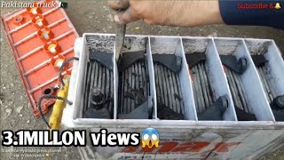 Restoration a truck battery How to make a battery in local work shops Pakistani workers [upl. by Roxi]