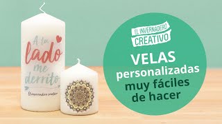 Cómo personalizar velas MUY FÁCIL  How to customize candles [upl. by Yelruc]