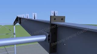 Steel structure installation guidance 3D animation [upl. by Adniroc776]