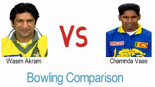 Wasim Akram VS Chaminda Vaas Bowling Comparison ODI and Test [upl. by Ettenaej]