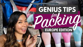 30 PACKING TIPS FOR EUROPE TRAVEL  Genius Hacks to Save Money amp Stress [upl. by Schroer]