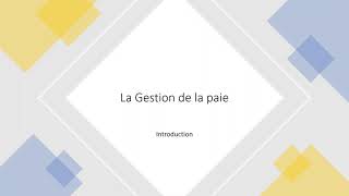 Gestion de la paie  introduction [upl. by Adnawuj]