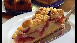 PflaumenStreuselkuchen backen Rezept  Plum Crumble Cake Recipe  ENG SUBS [upl. by Kaile]