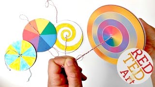 Easy Paper Spinners  STEAM Color Theory Paper Crafts [upl. by Dranel]