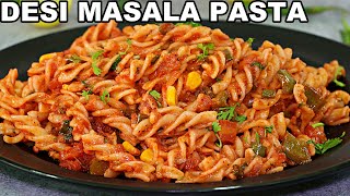 Desi Masala Pasta  Indian Style Pasta Recipe  Quick Masala Pasta Recipe [upl. by Susanna]