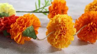 How to Make Marigold Paper Flowers  Sunset [upl. by Laroy276]