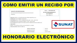 Como emitir un recibo por honorario electrónico  Sunat [upl. by Eitsud]