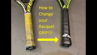 How to Regrip and Change your Tennis Racquet Replacement Grip [upl. by Tena62]