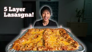 MASSIVE Party Size Cheesy Lasagna Challenge  Homemade Beef amp Pork Lasagna Mukbang [upl. by Honey]