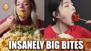 MUKBANGERS TAKING INSANELY BIG BITES [upl. by Ibot]