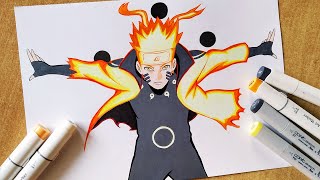 How to Draw Naruto Six Paths Sage Mode  Naruto Shippuden  Step By Step Tutorial [upl. by Lundquist936]