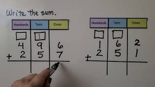 2nd Grade Math 64 3digit Addition Regroup Tens [upl. by Eehc]