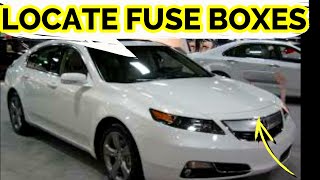 HOW TO LOCATE FUSE BOXES ACURA TL 2009 2010 2011 2012 2013 2014 [upl. by Janean]