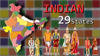 INDIAN 29 States traditional Dressing Style Officially [upl. by Ahtaela722]