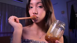 ASMR  Honeycomb  Sticky Satisfying Sounds [upl. by Nahrut]