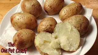 Quick Tips Microwave Baked Potatoes  One Pot Chef [upl. by Aremat]