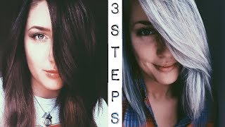 Dark Brown to Silver Hair  3 Step Tutorial [upl. by Mercorr]