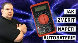 Jak zjistit  změřit napětí autobaterie DIY  bateriecepekcz [upl. by Ahsinek]