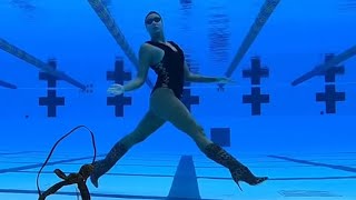 Artistic Swimmer Walks Upside Down in Heels [upl. by Arraic931]