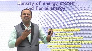 217 Density of states no of electrons per unit volume and Fermi energy  Dr Ramu Mannam [upl. by Raina220]