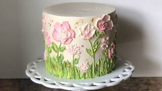 Painted Buttercream Flower Cake Tutorial [upl. by Giarc]