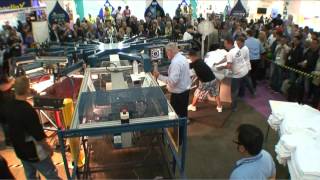 Tshirt screen printing record shattered by MampR Challenger III D J4 automatic screen printing press [upl. by Laveen433]