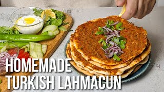 Turkish Lahmacun Recipe  Homemade Lamb Flatbreads [upl. by Furlani]