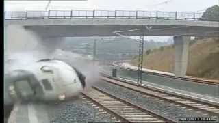 Treno Deraglia In Spagna Video Dalla Videocamera Di Sicurezza [upl. by Ymeon730]