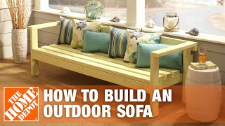 DIY Patio Furniture Outdoor Sofa  The Home Depot [upl. by Nnahgaem762]