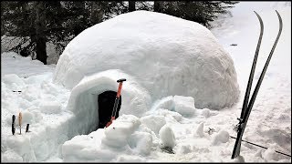 How to build an igloo for overnight snow camping [upl. by Htinek986]