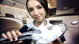 ASMR International First Class Flight Attendant Soft Spoken [upl. by Tamara]