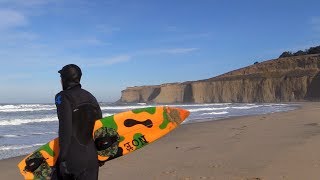 Tunitas Creek Tow Surfing Session Raw  San Mateo County CA [upl. by Forrester488]