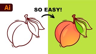 Adobe Illustrator Beginner Tutorial Create a Vector Peach from Sketch HD [upl. by Iphigeniah]