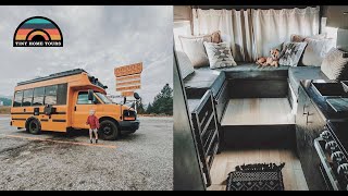 Families DIY Mini School Bus Conversion W Shower amp Toilet  Van Life Alternative [upl. by Khai]