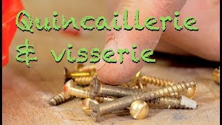 AVIS DE MENUISIER  QUINCAILLERIE amp VISSERIE [upl. by Aidni65]