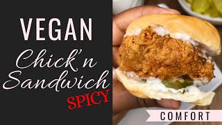 Popeyes Who  Vegan Spicy ChickN Sandwich  B Foreal [upl. by Neisa]