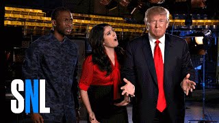 Host Donald Trump Shops Around SNL For A Running Mate [upl. by Ronnica]