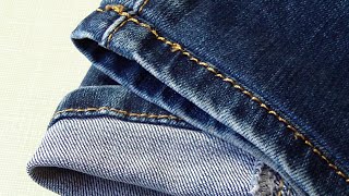 How to Shorten Jeans with Original Hem [upl. by Mackintosh579]