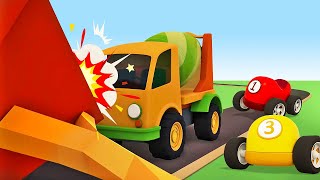 Helper cars full episodes cartoons for kids A police car A cement mixer amp tow trucks for kids [upl. by Manno]