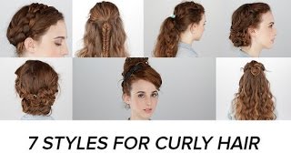 7 Easy Hairstyles For Curly Hair  Beauty Junkie [upl. by Elleirb]