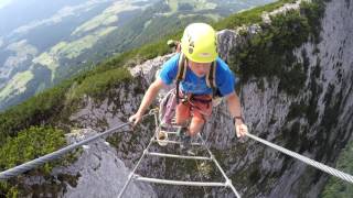 Donnerkogel Himmelsleiter Outdoor Leadership Klettersteigbau Riesenleiter [upl. by Atarman]