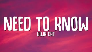 Doja Cat  Need To Know Lyrics [upl. by Adyeren]