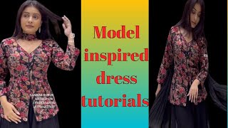 Peplum plazzo cutting and stitchingsharara suit design [upl. by Enymzaj]