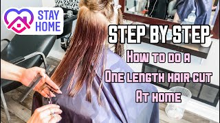 HOW TO CUT A ONE LENGTH HAIRCUT  HAIR TUTORIAL  STEP BY STEP [upl. by Yelnet561]