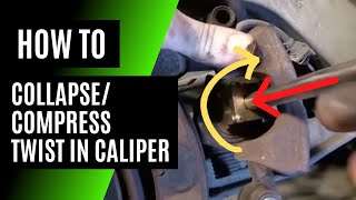 How to Collapse Compress A Twist In Rear Brake Caliper [upl. by Haram]